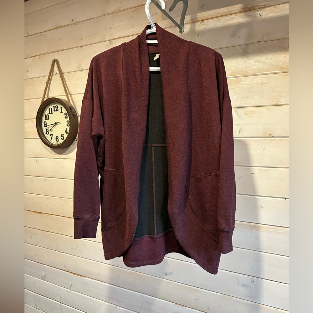 Hyba | Maroon Long Sleeve Open Cardigan